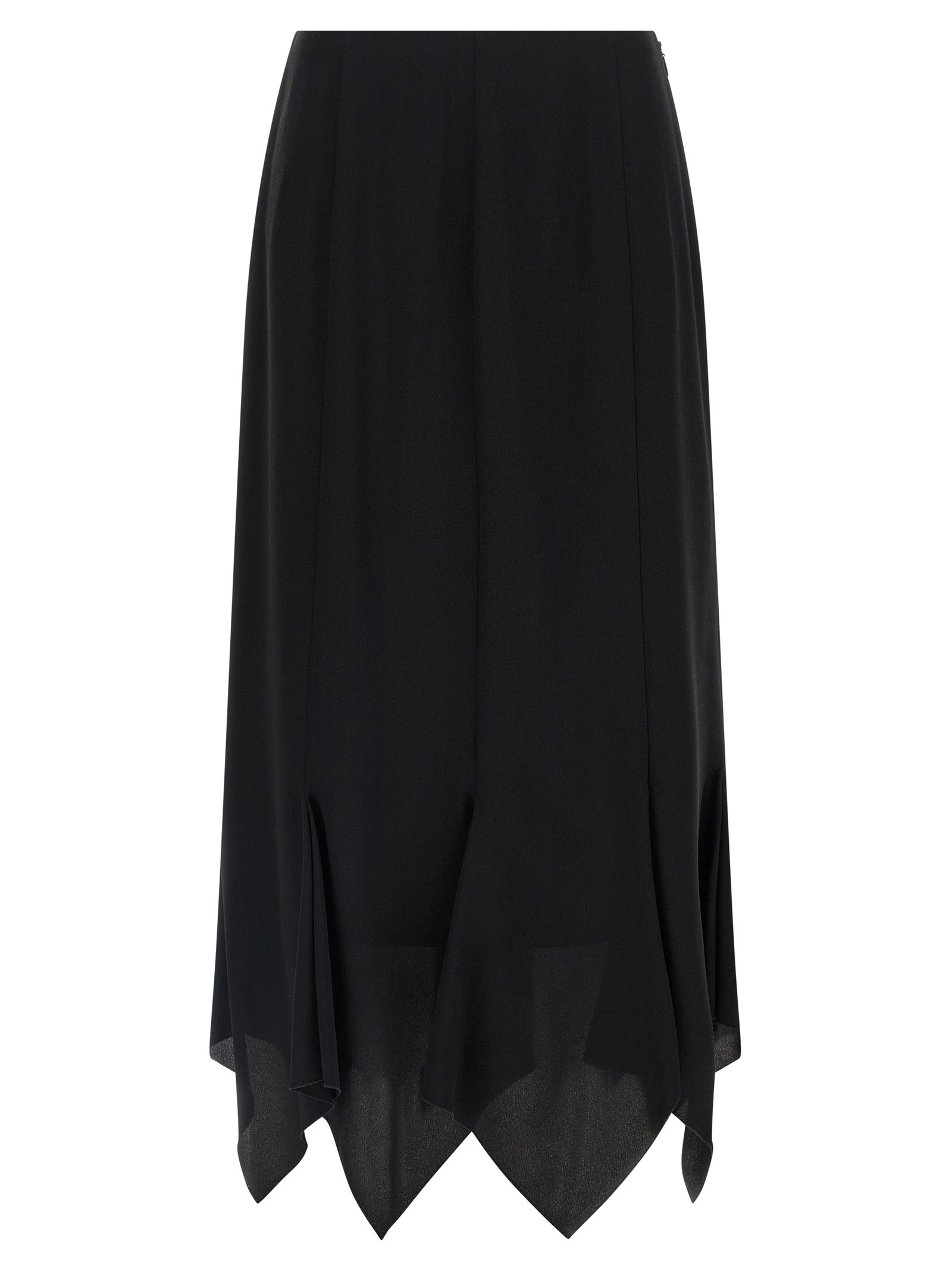 Valentino Garavani Black Silk Midi Skirt
