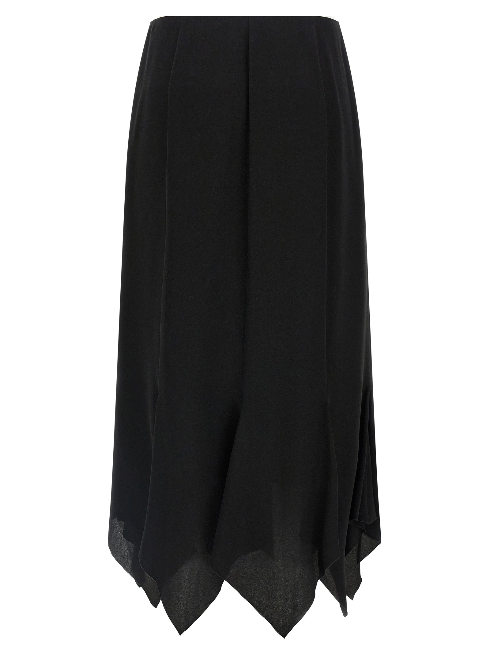 Valentino Garavani Black Silk Midi Skirt