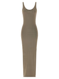 Entire Studios Beige Cotton Midi Dress