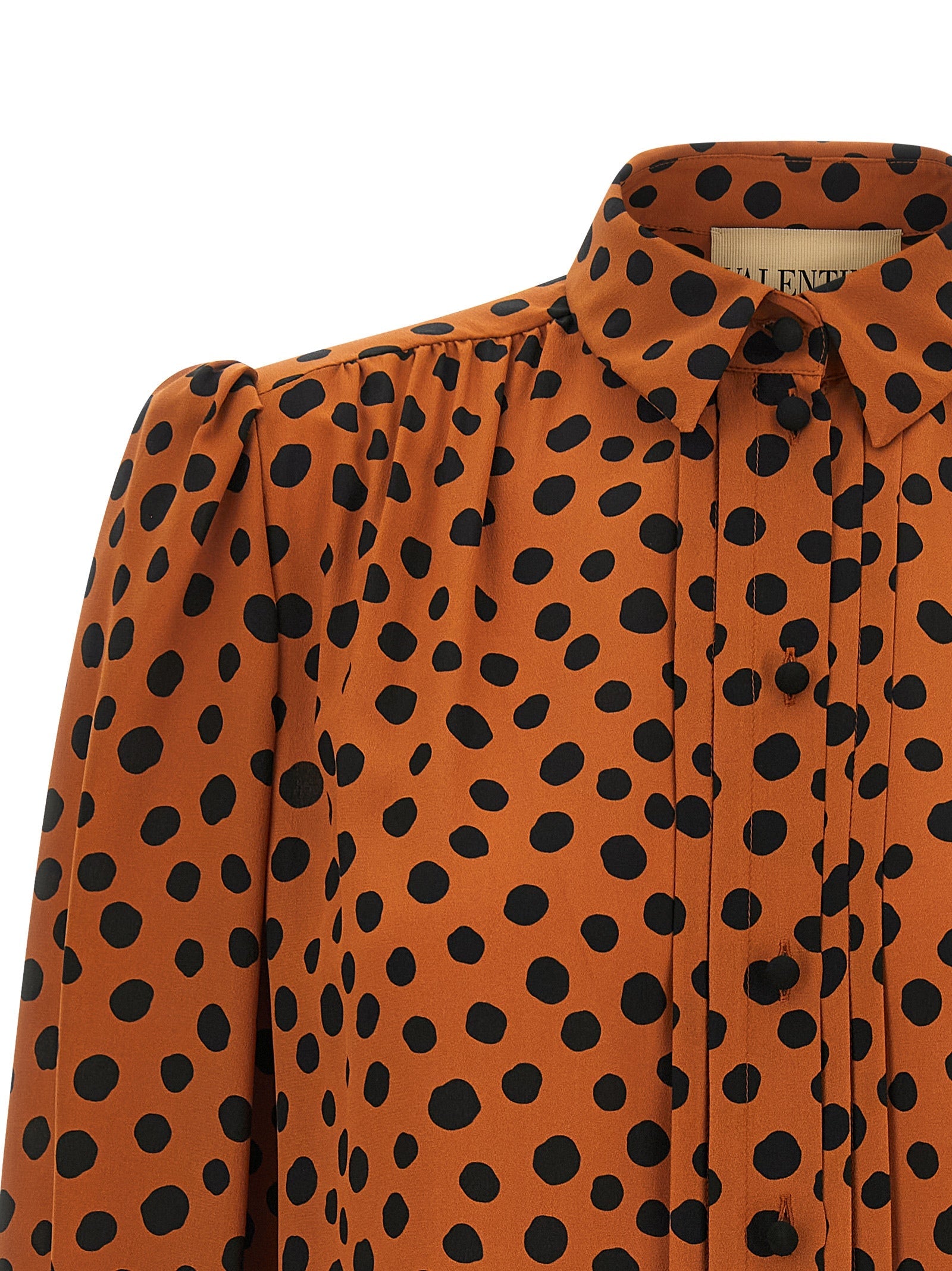 Valentino Garavani Orange Silk Blouse