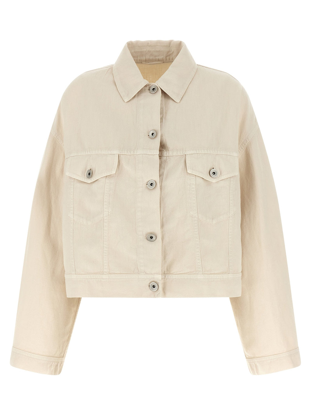 Brunello Cucinelli Beige Cotton Denim Jacket