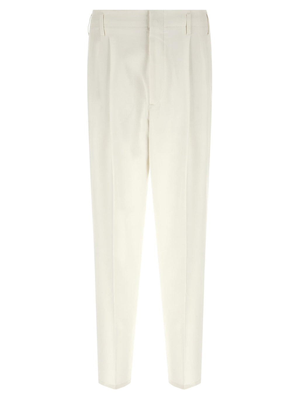 Brunello Cucinelli White Cotton Casual Pants