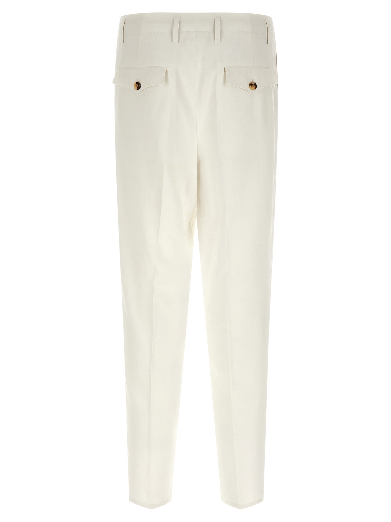 Brunello Cucinelli White Cotton Casual Pants