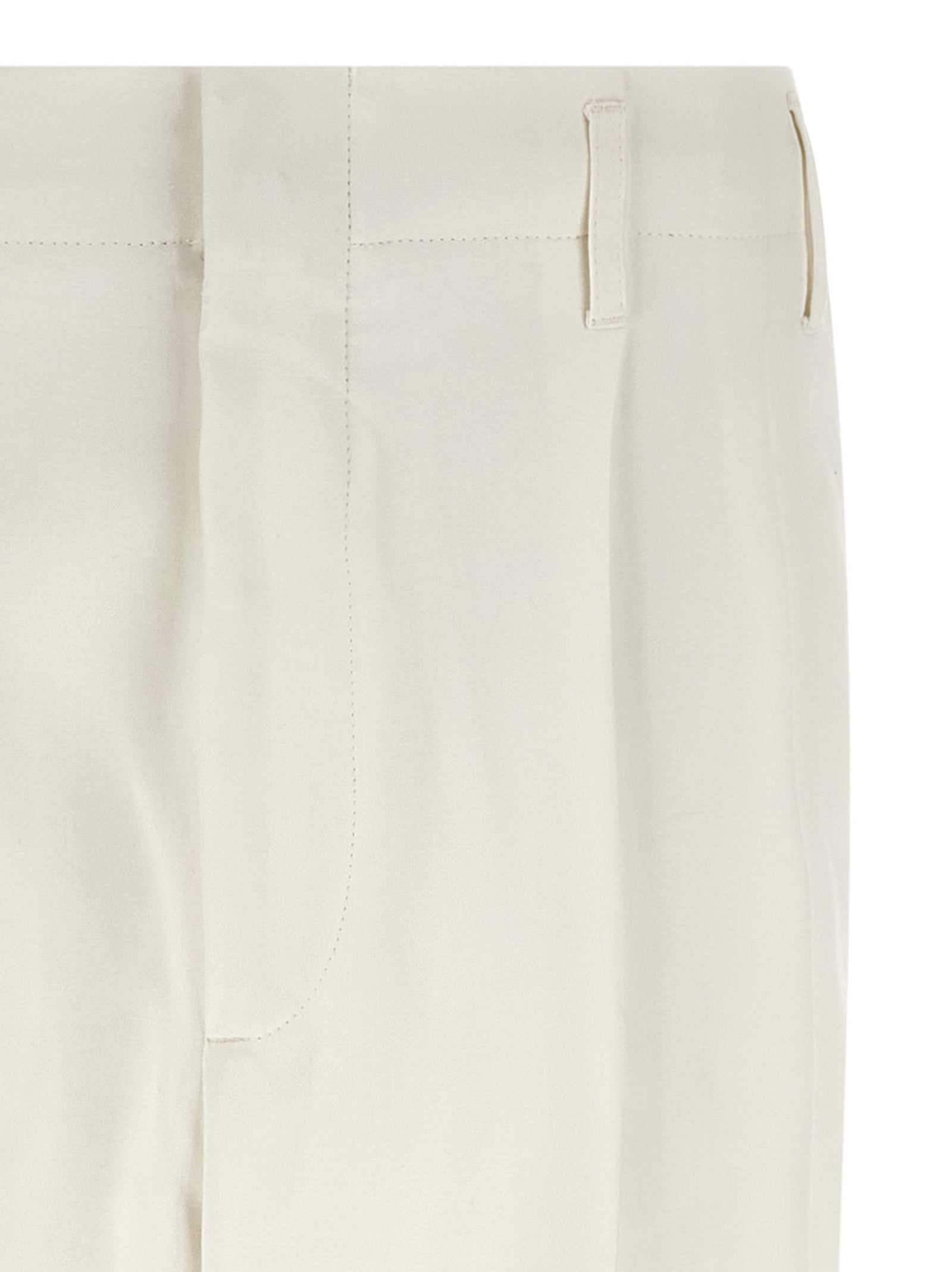 Brunello Cucinelli White Cotton Casual Pants