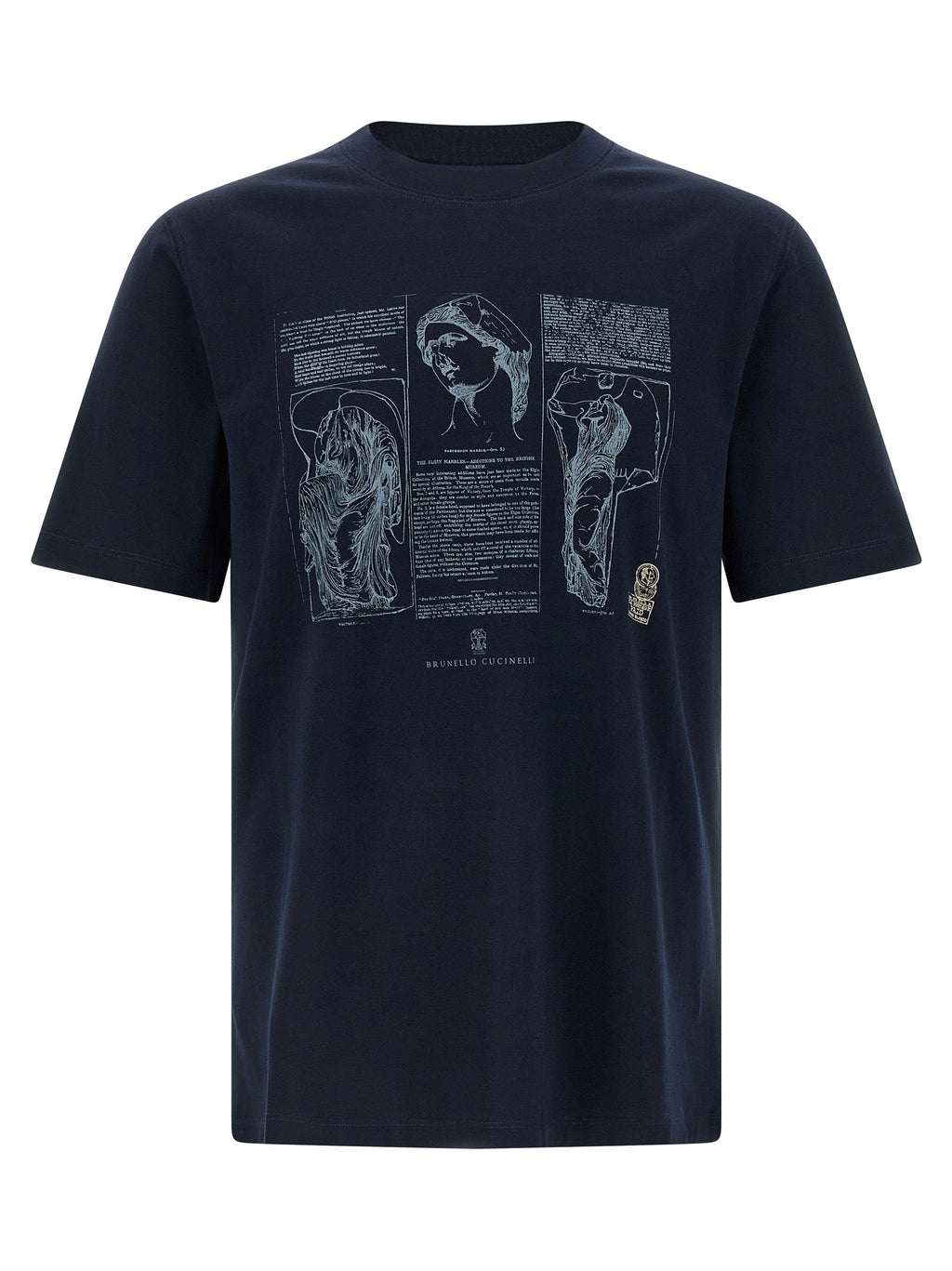 Brunello Cucinelli Blue Cotton T-Shirt