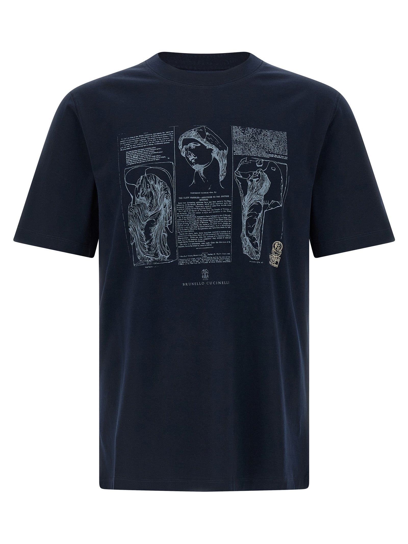 Brunello Cucinelli Blue Cotton T-Shirt
