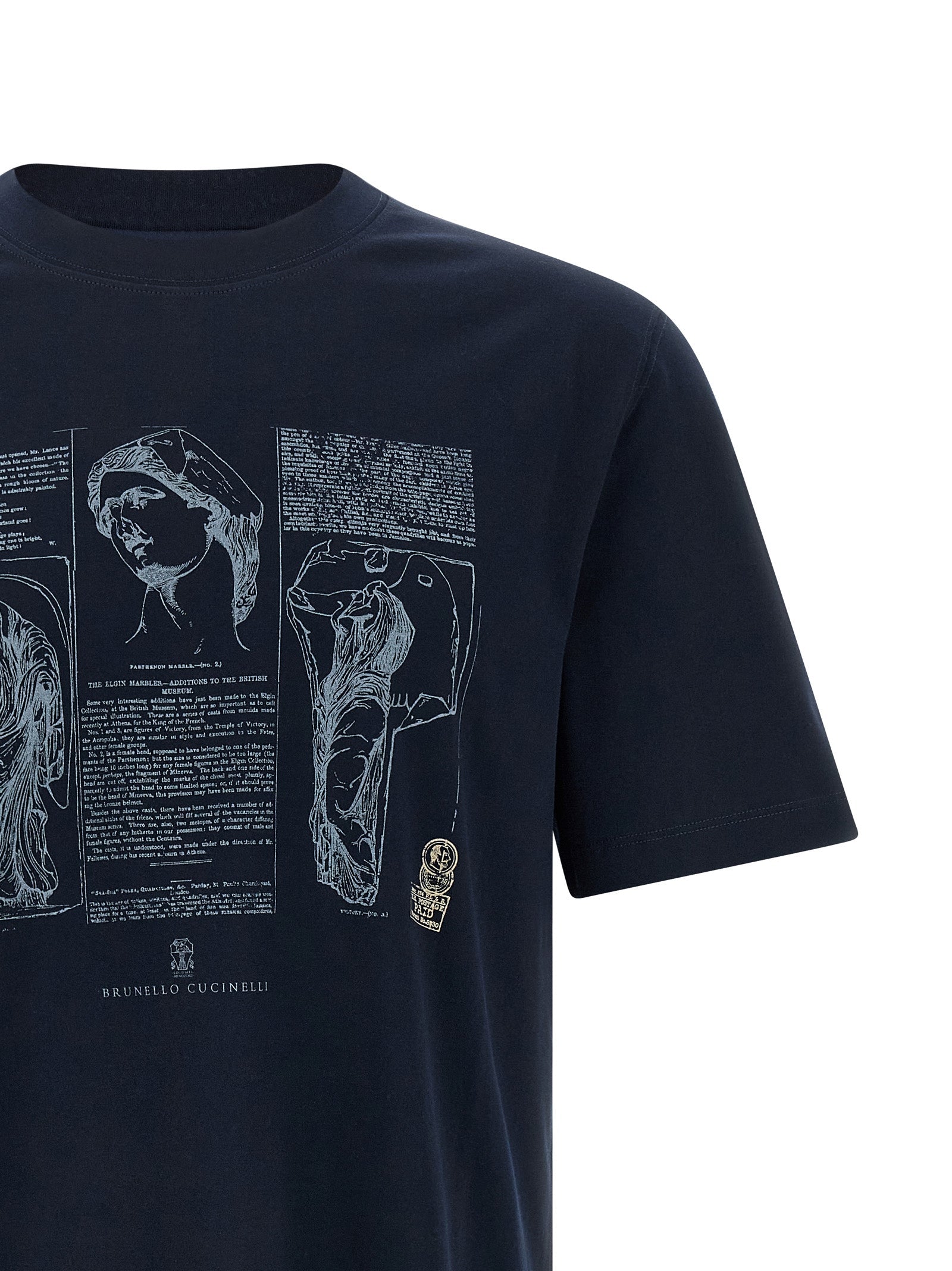 Brunello Cucinelli Blue Cotton T-Shirt