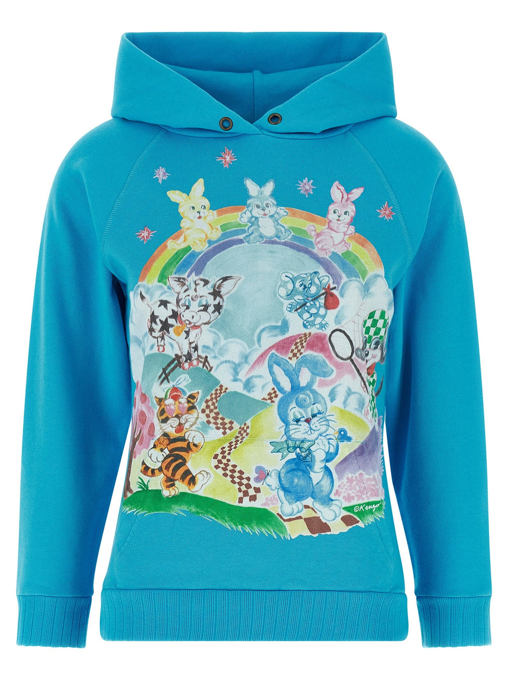 Kenzo Blue Cotton Hoodie