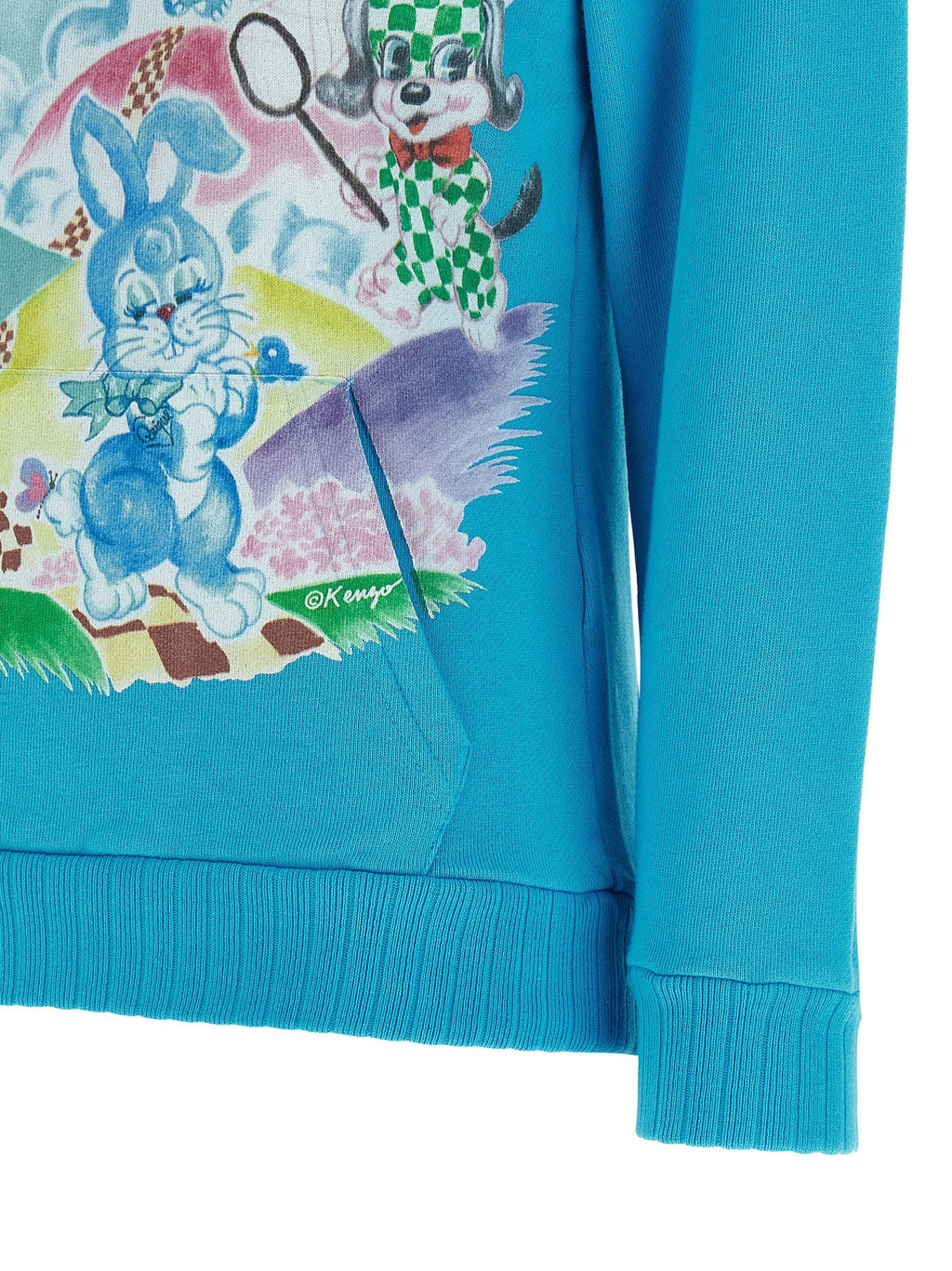 Kenzo Blue Cotton Hoodie