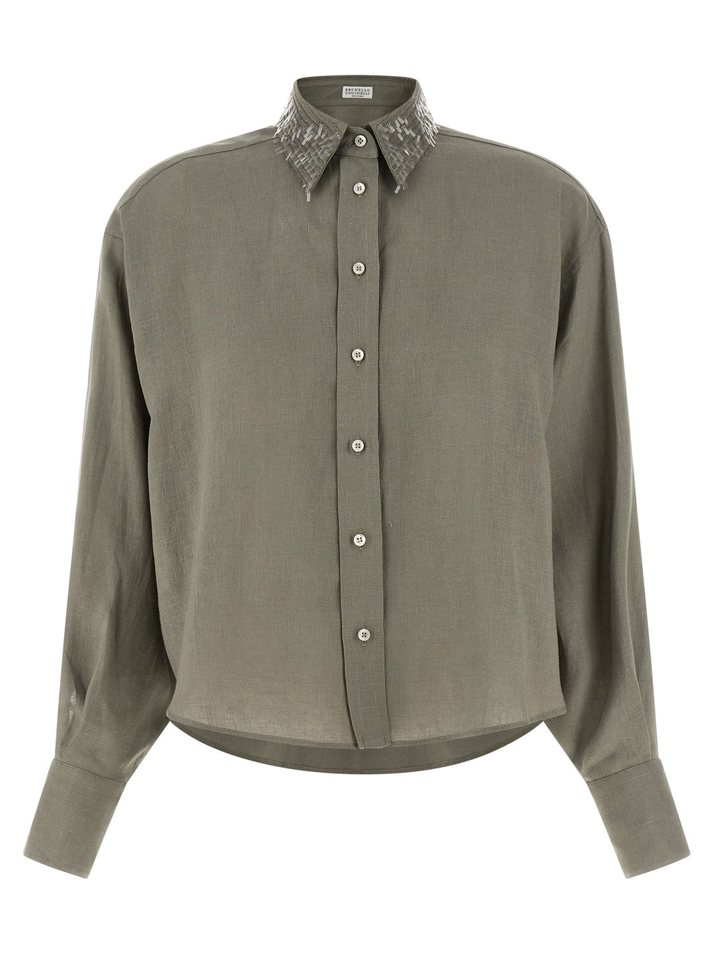Brunello Cucinelli Bicolor Linen Blouse