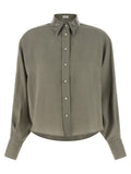 Brunello Cucinelli Bicolor Linen Blouse