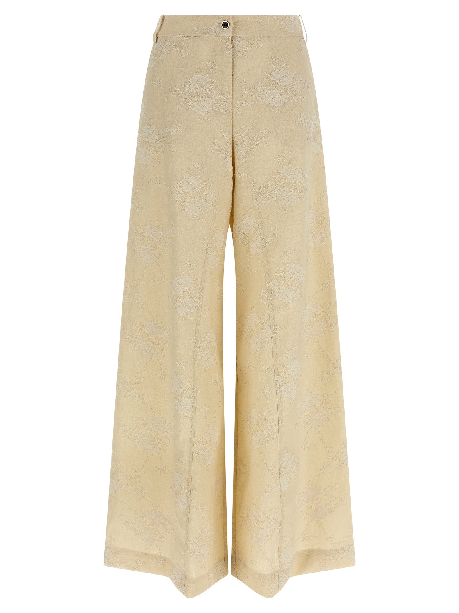 PINKO Beige Linen Flared Pants