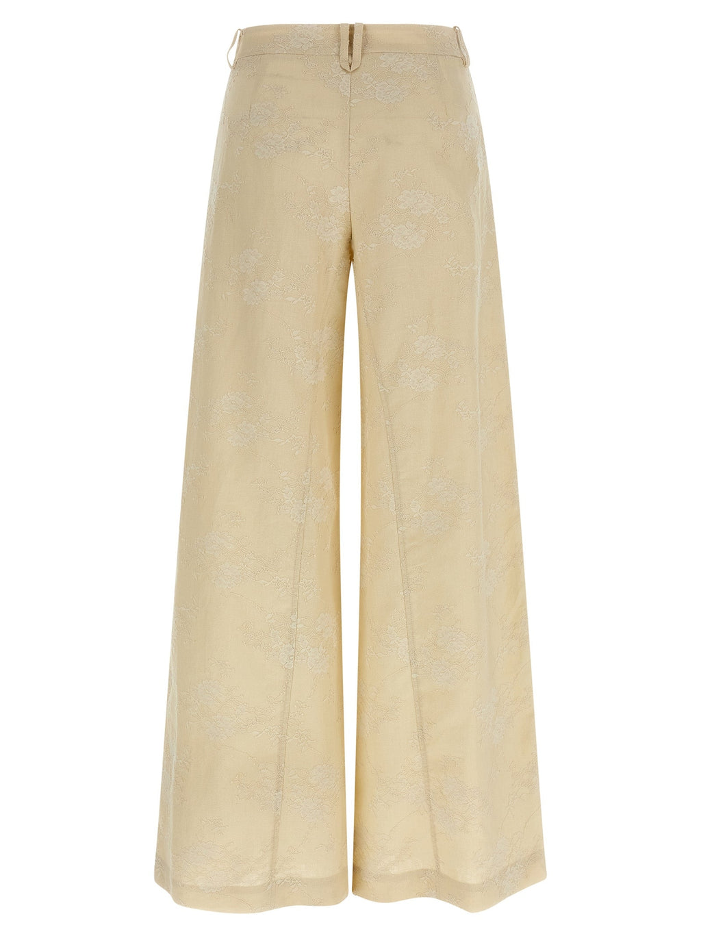 PINKO Beige Linen Flared Pants