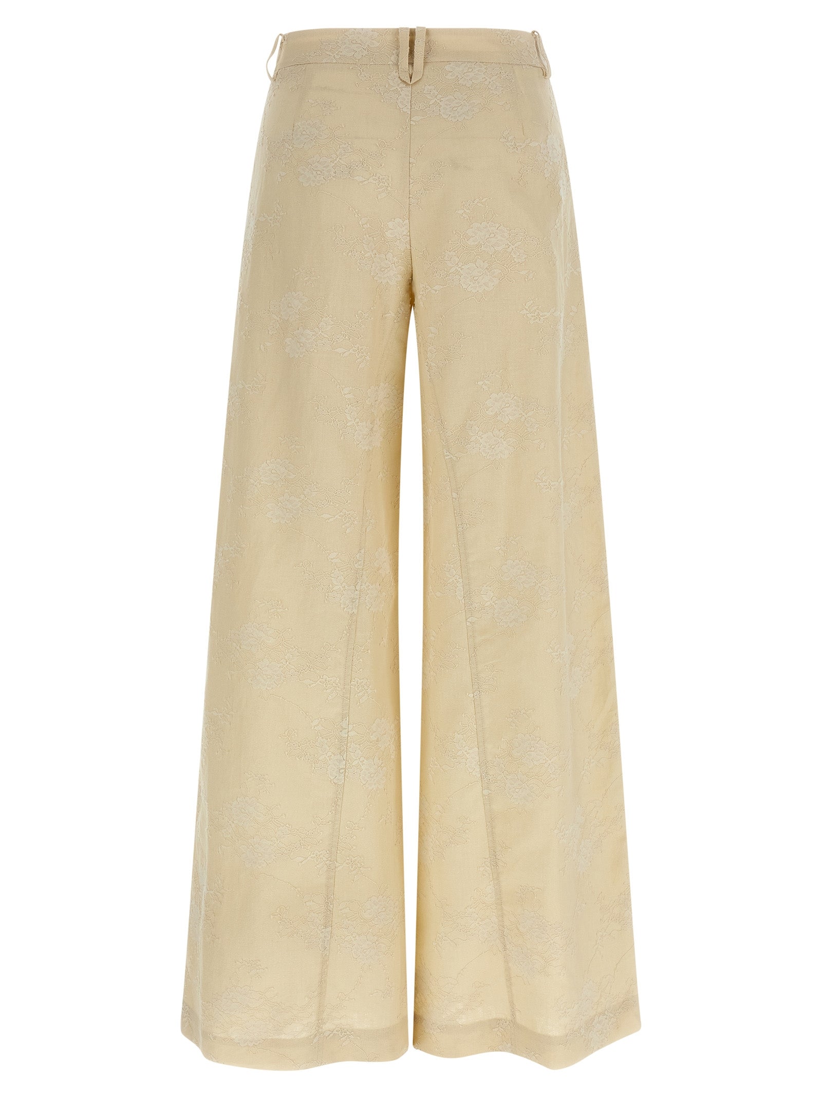 PINKO Beige Linen Flared Pants