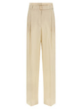 Max Mara Beige Linen Casual Pants