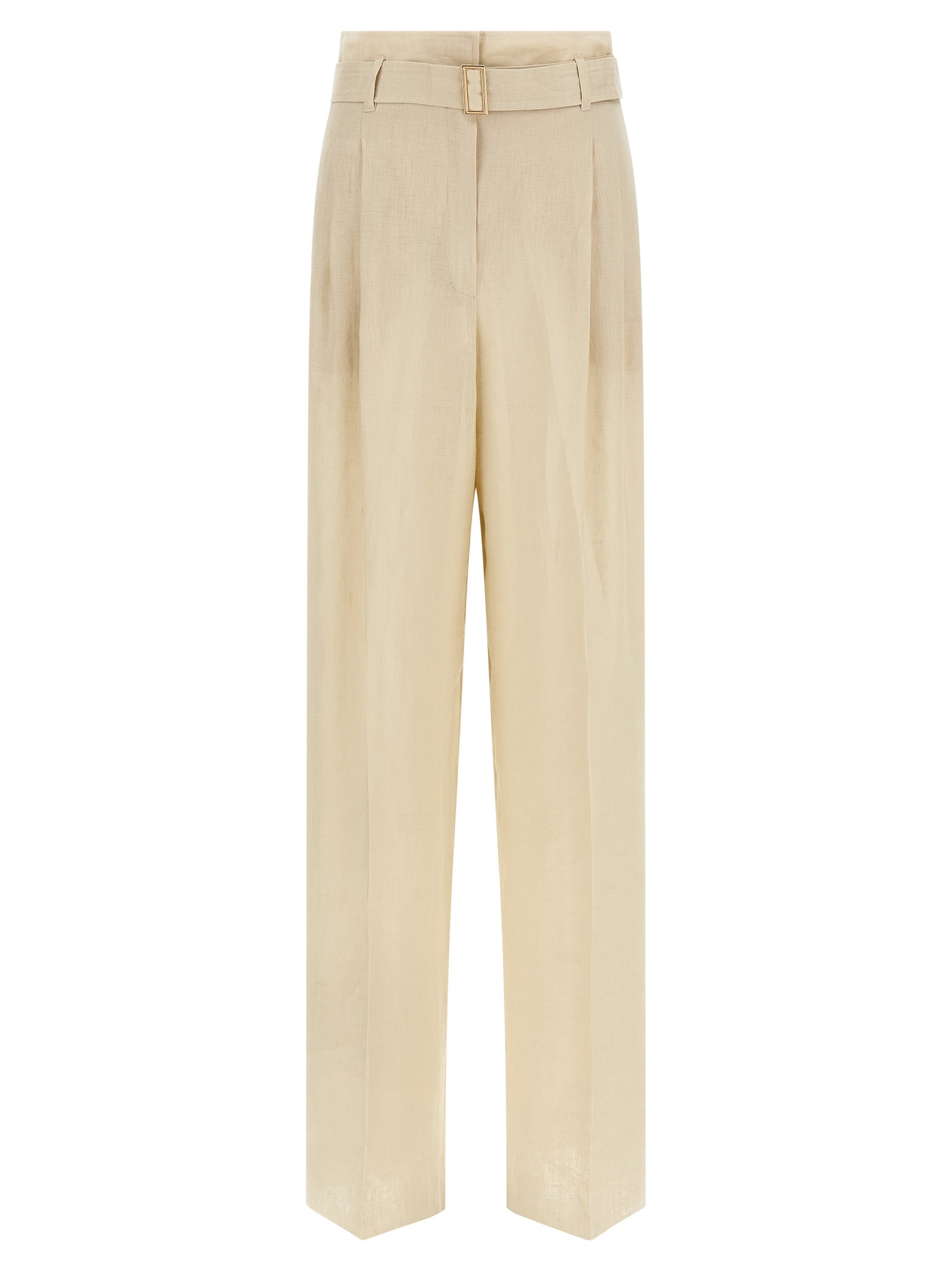 Max Mara Beige Linen Casual Pants