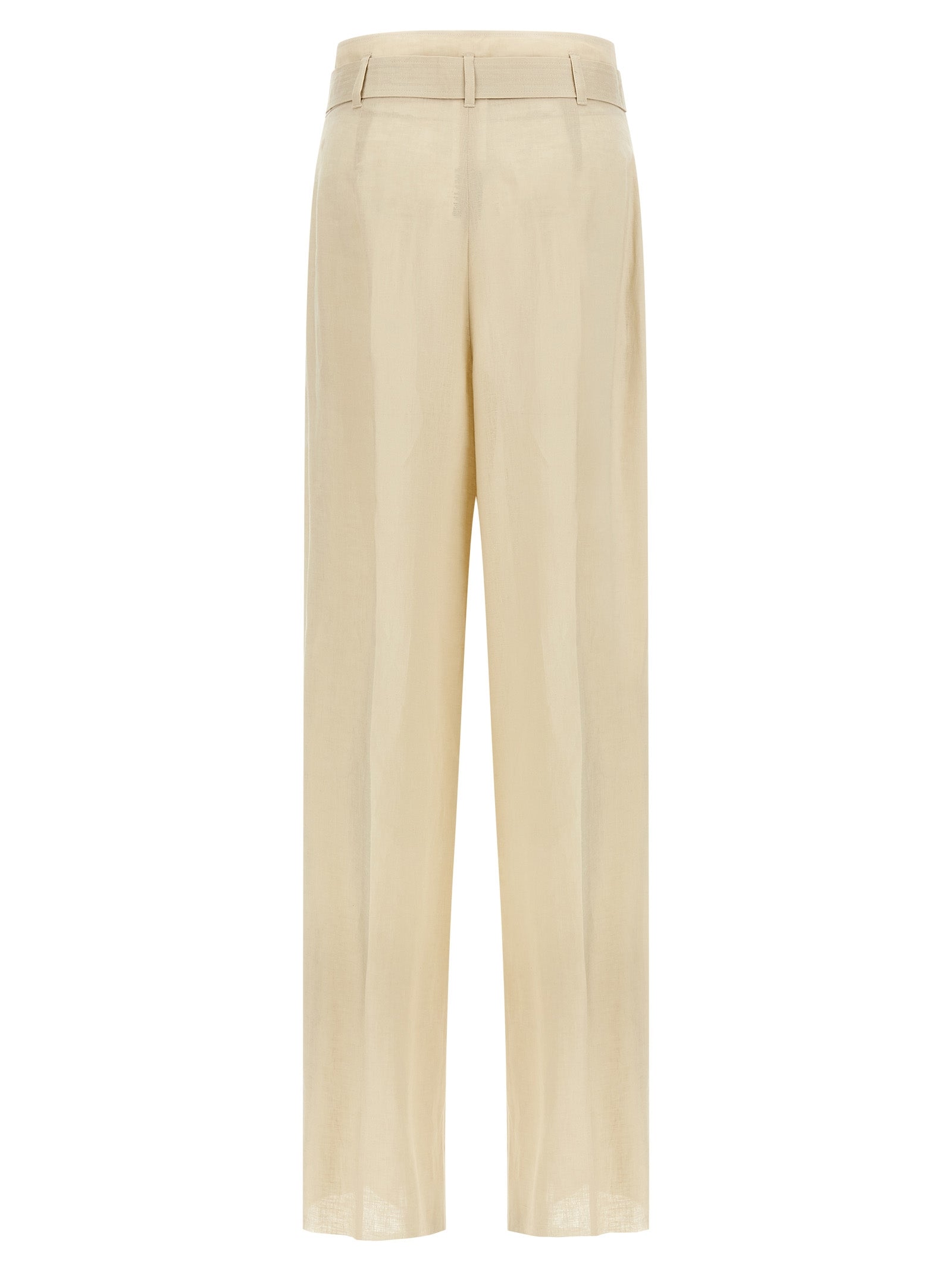 Max Mara Beige Linen Casual Pants