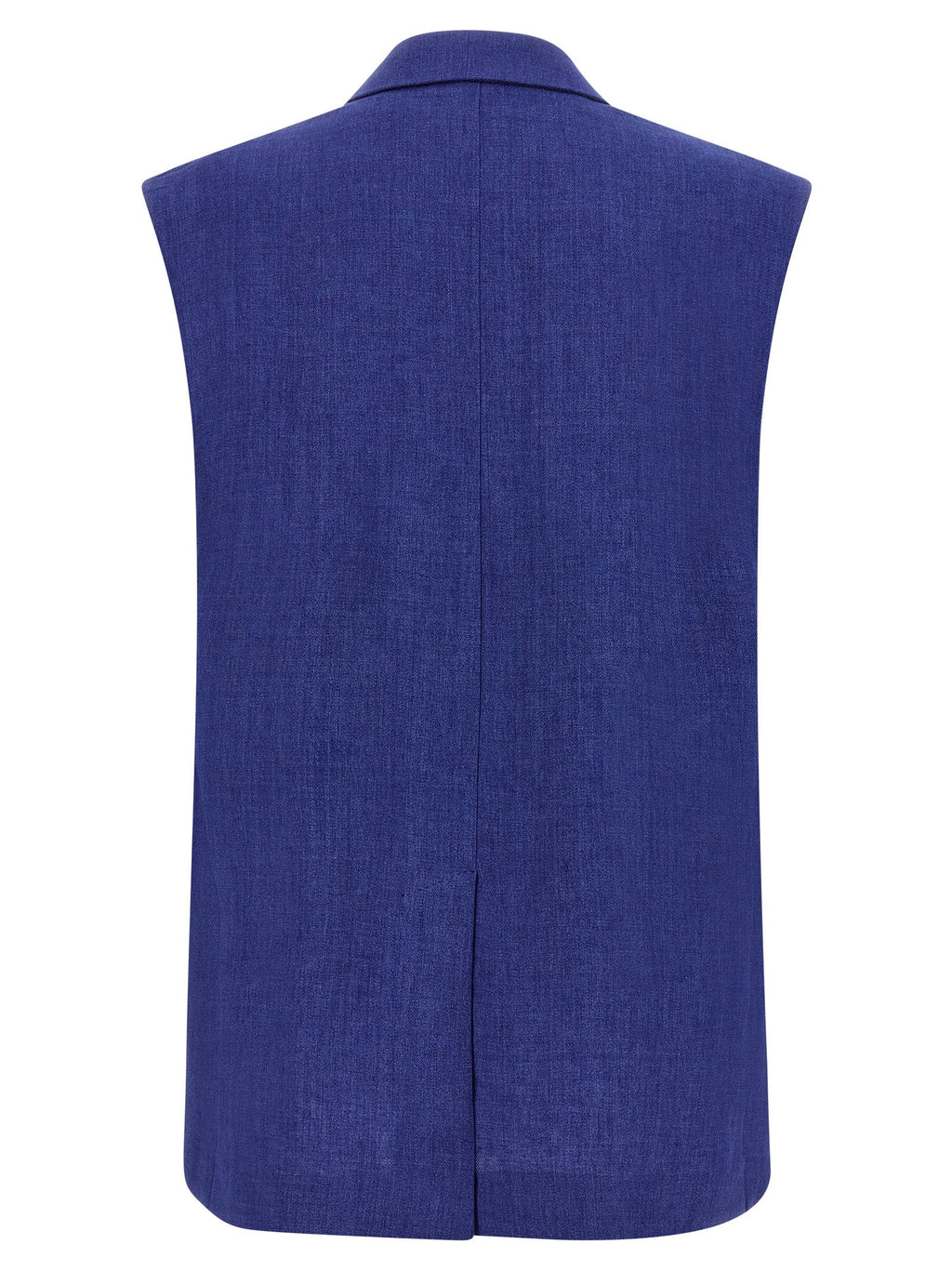 Max Mara Blue Linen Sleeveless Jacket