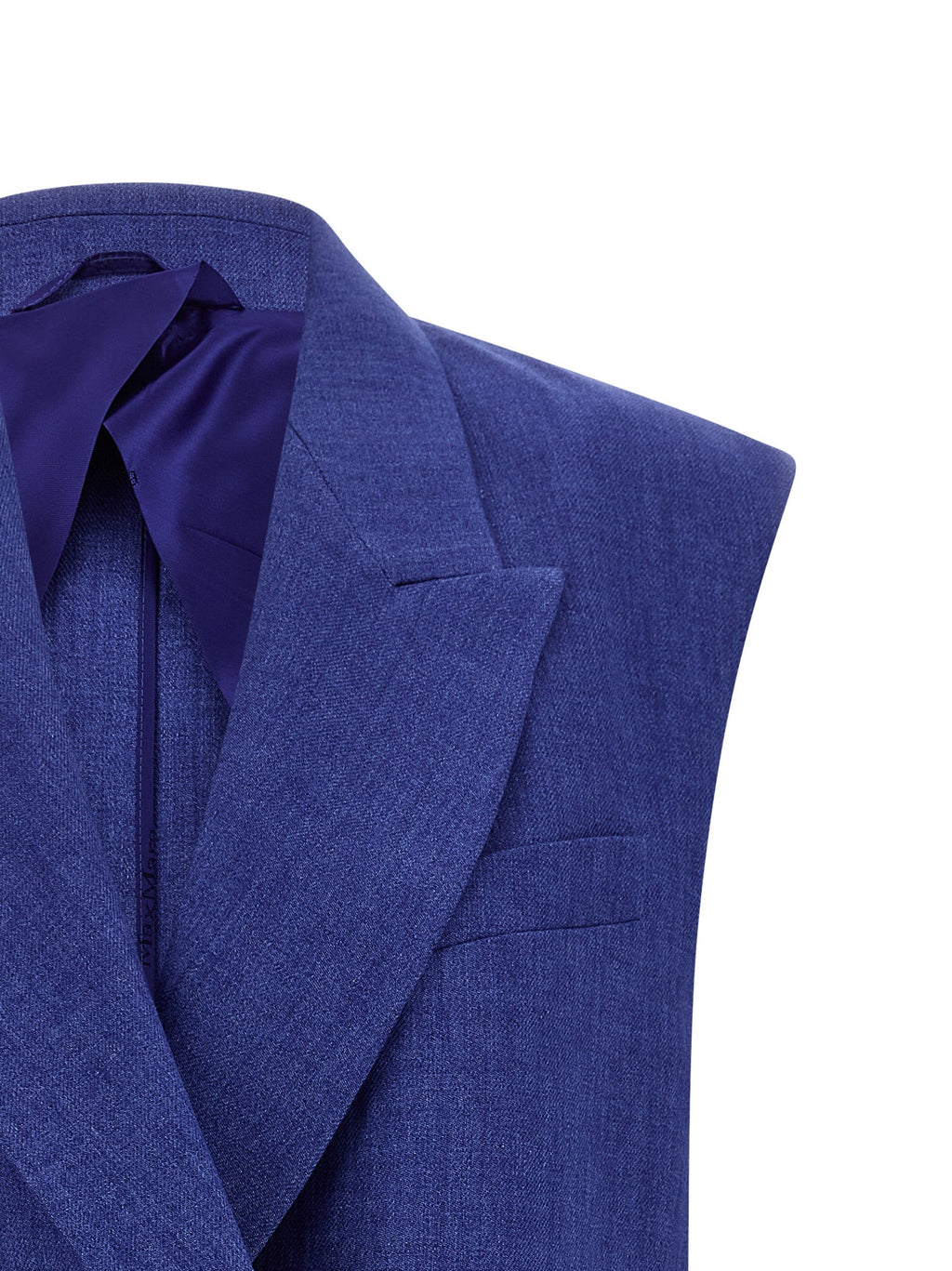 Max Mara Blue Linen Sleeveless Jacket