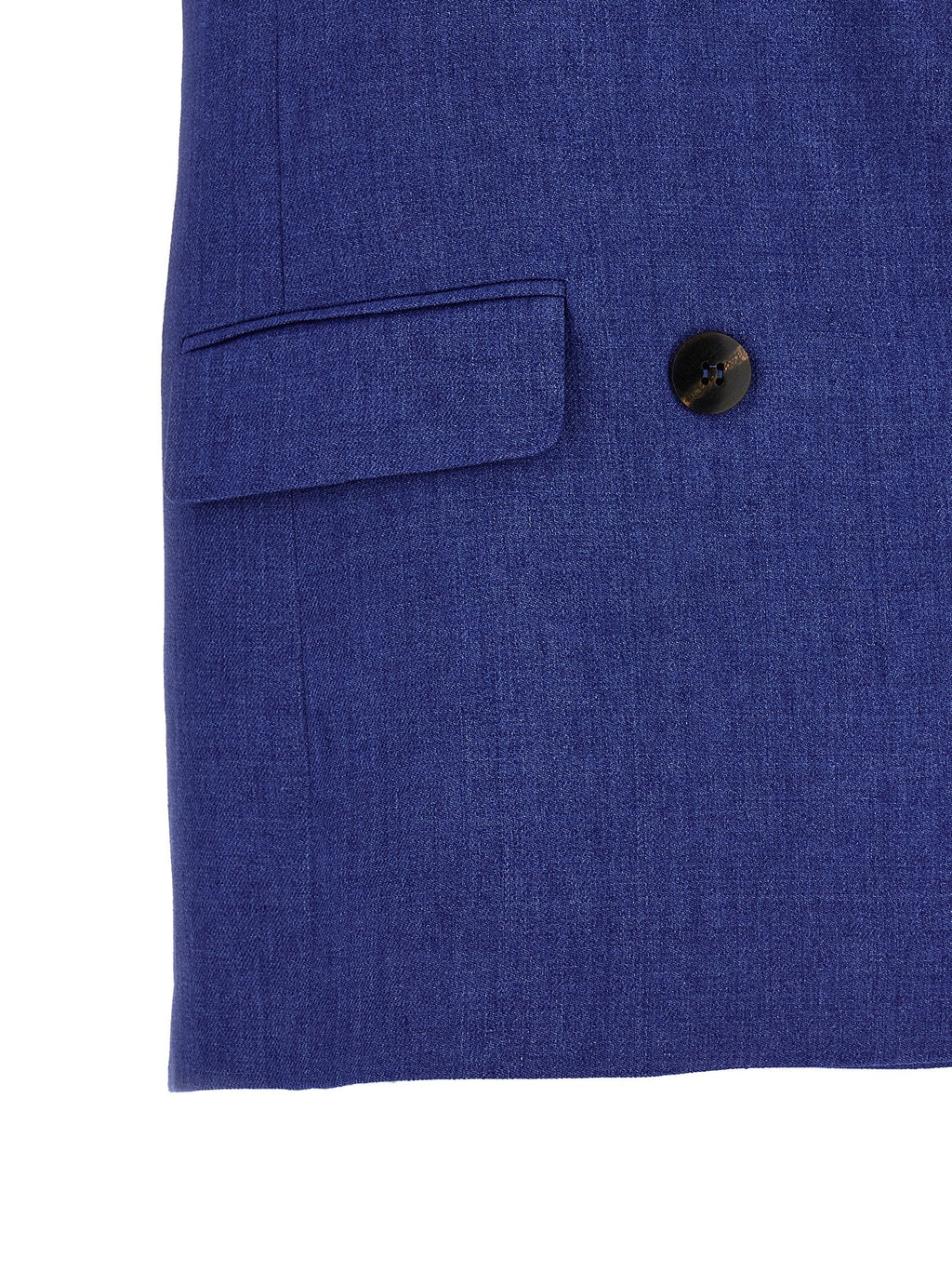 Max Mara Blue Linen Sleeveless Jacket