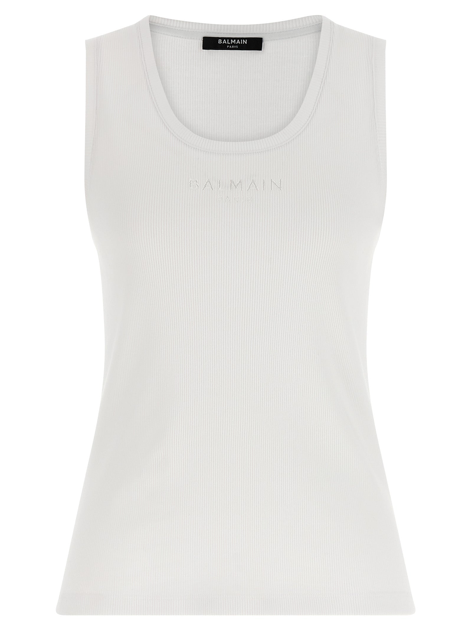 Balmain White Cotton Tank Tops