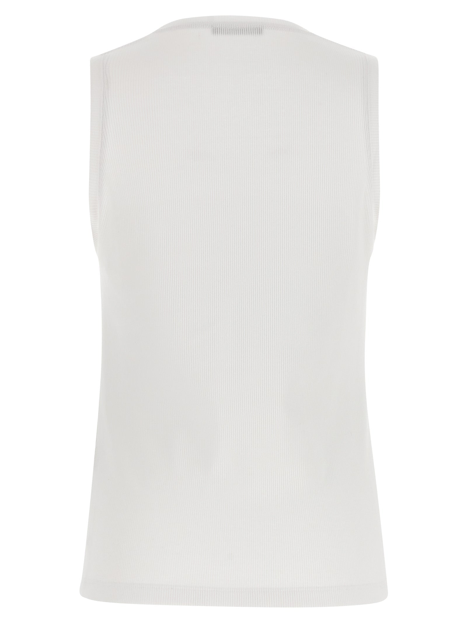 Balmain White Cotton Tank Tops Balmain
