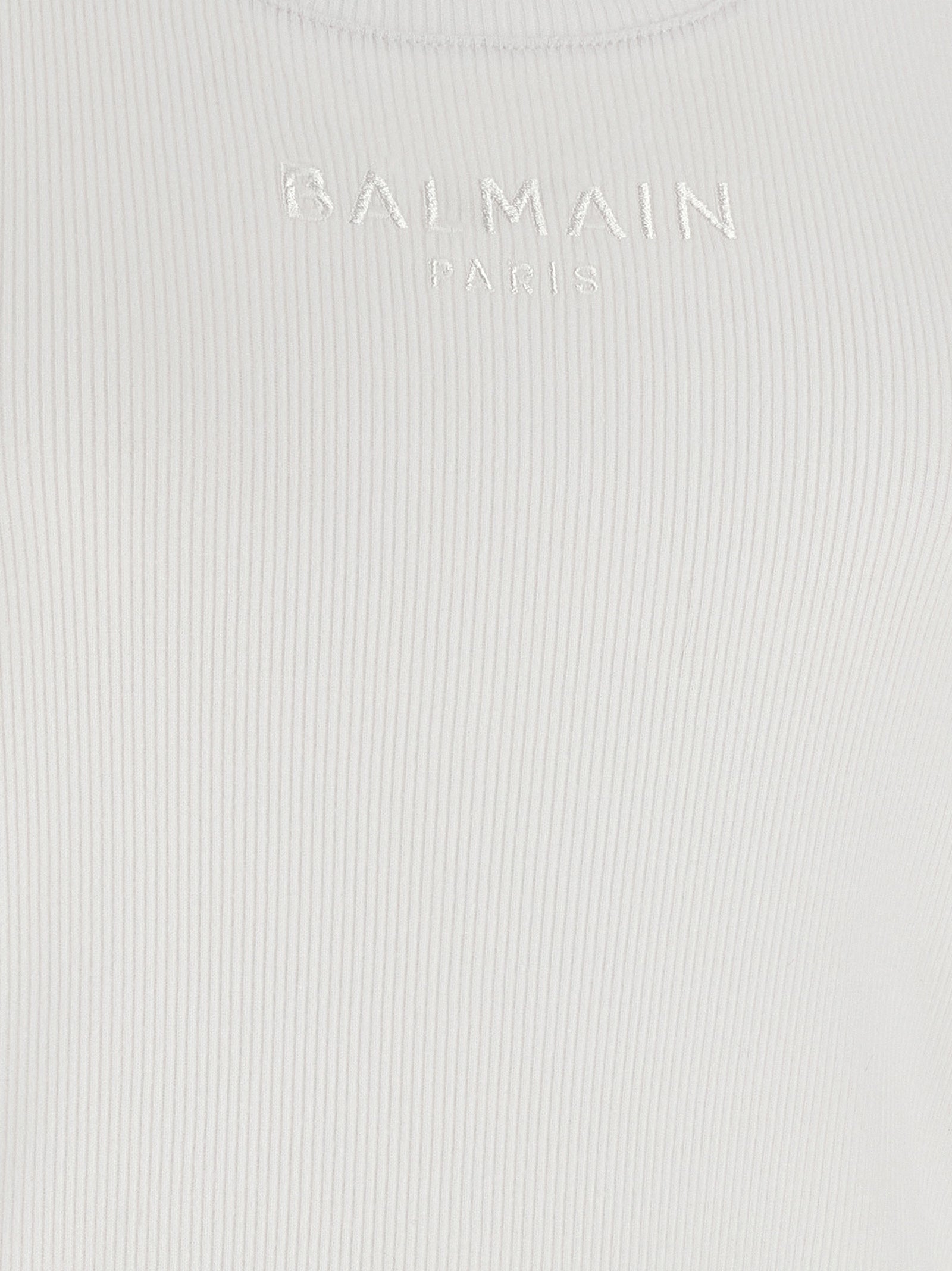 Balmain White Cotton Tank Tops Balmain