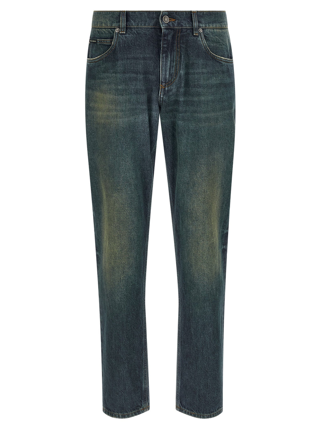 Dolce & Gabbana Blue Cotton Straight-Leg Jeans