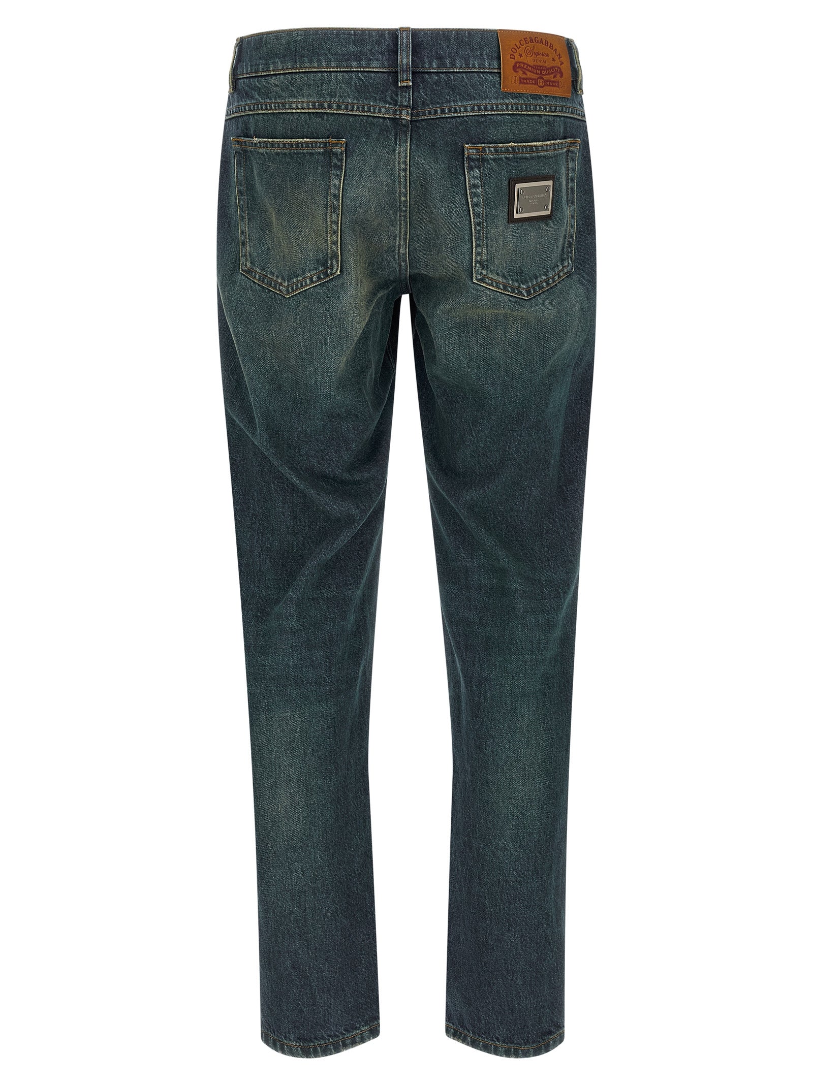 Dolce & Gabbana Blue Cotton Straight-Leg Jeans