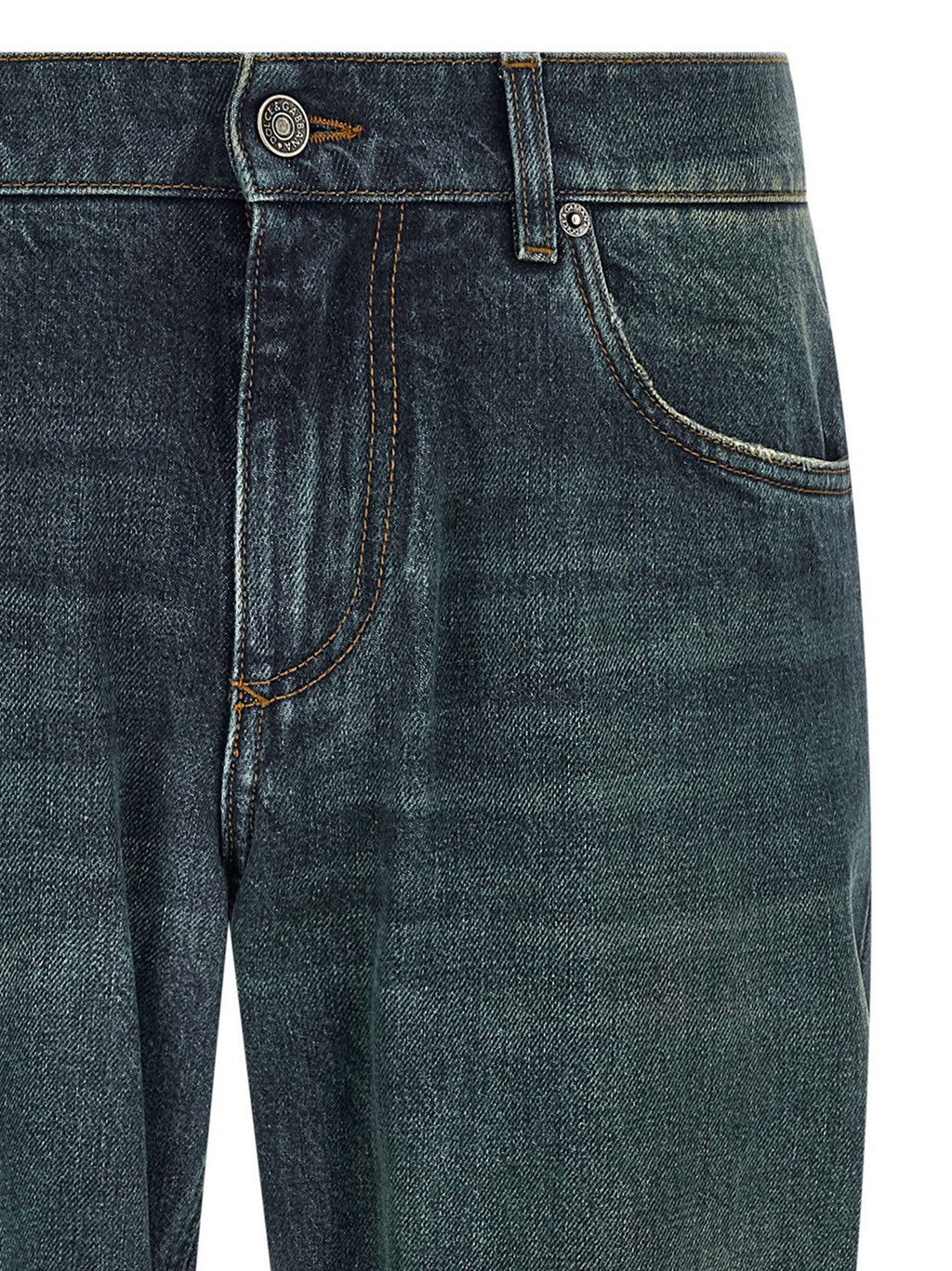 Dolce & Gabbana Blue Cotton Straight-Leg Jeans