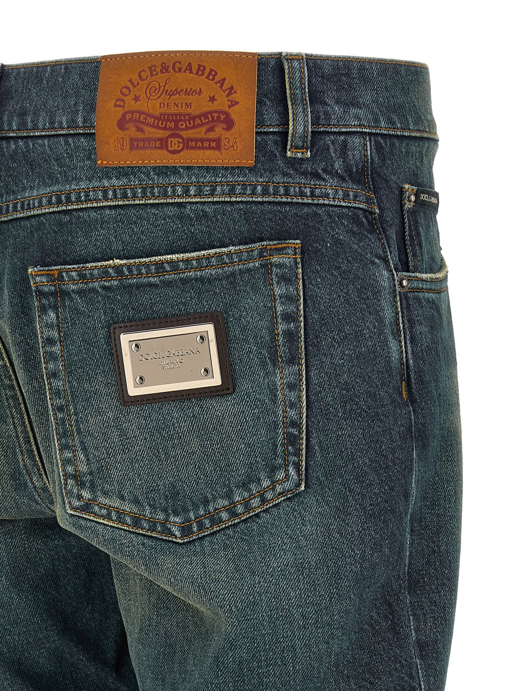 Dolce & Gabbana Blue Cotton Straight-Leg Jeans