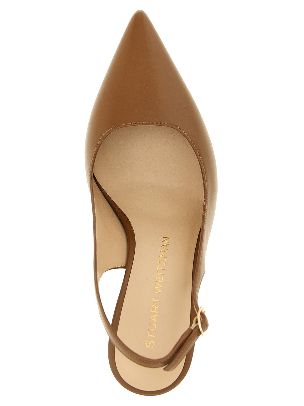 Stuart Weitzman Brown Calfskin Mid Heel Pumps