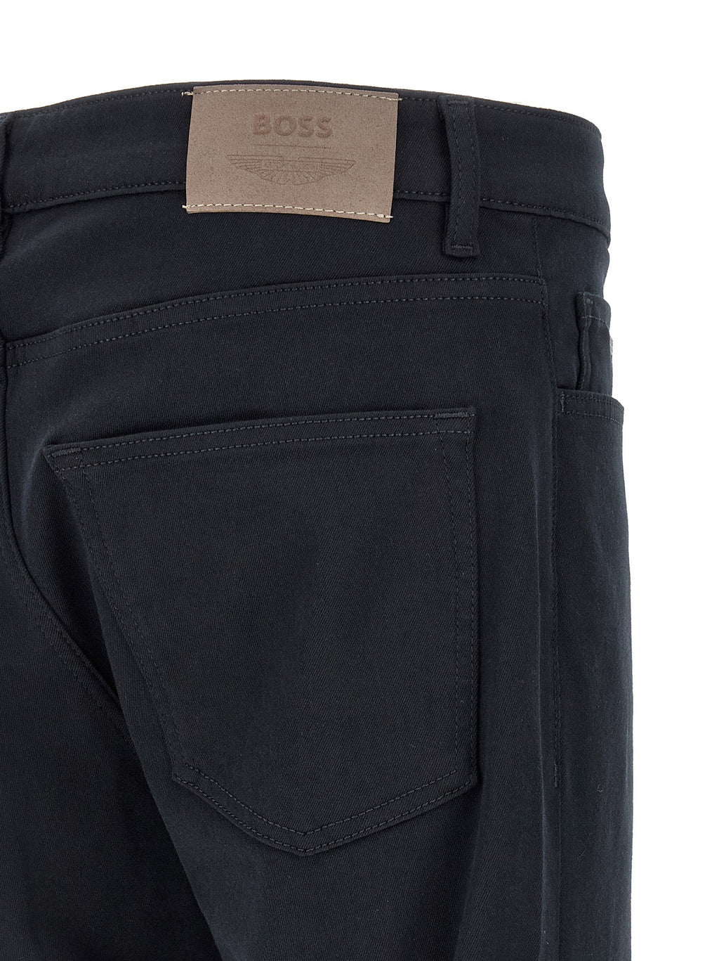 Hugo Boss Blue Polyester Straight-Leg Jeans