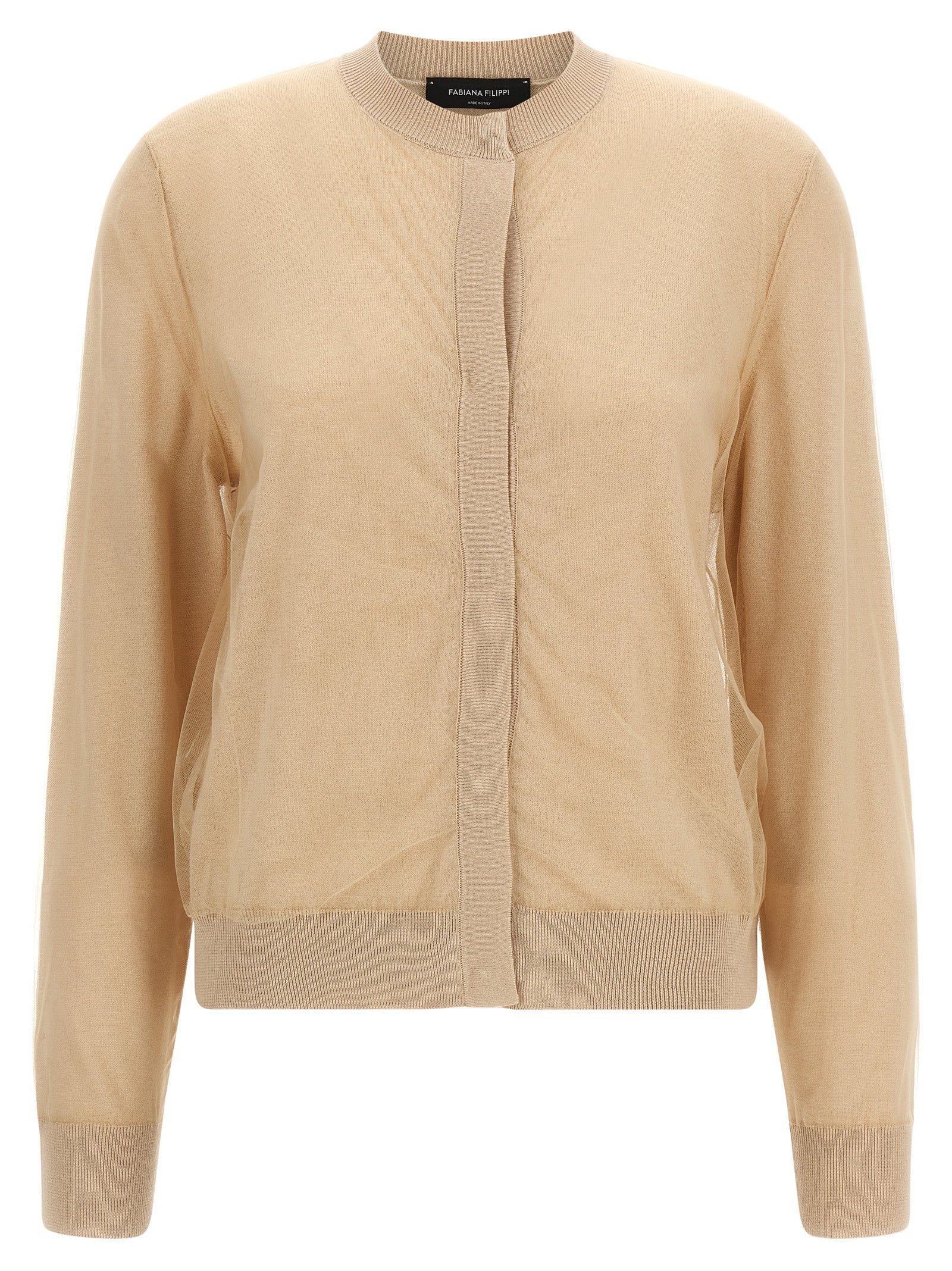 Fabiana Filippi Brown Virgin Wool Cardigan