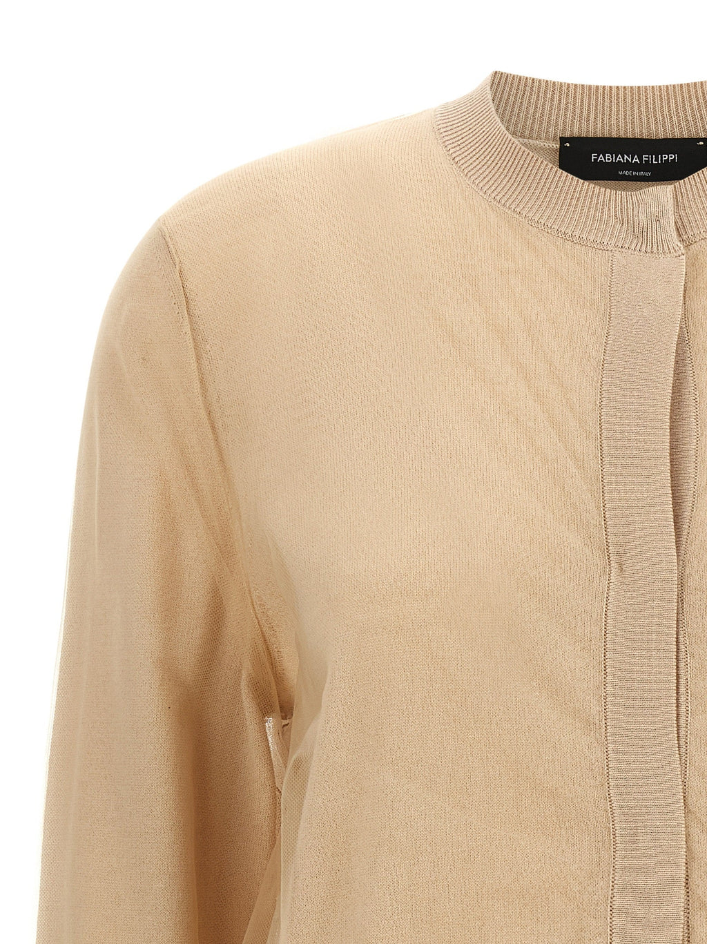 Fabiana Filippi Brown Virgin Wool Cardigan