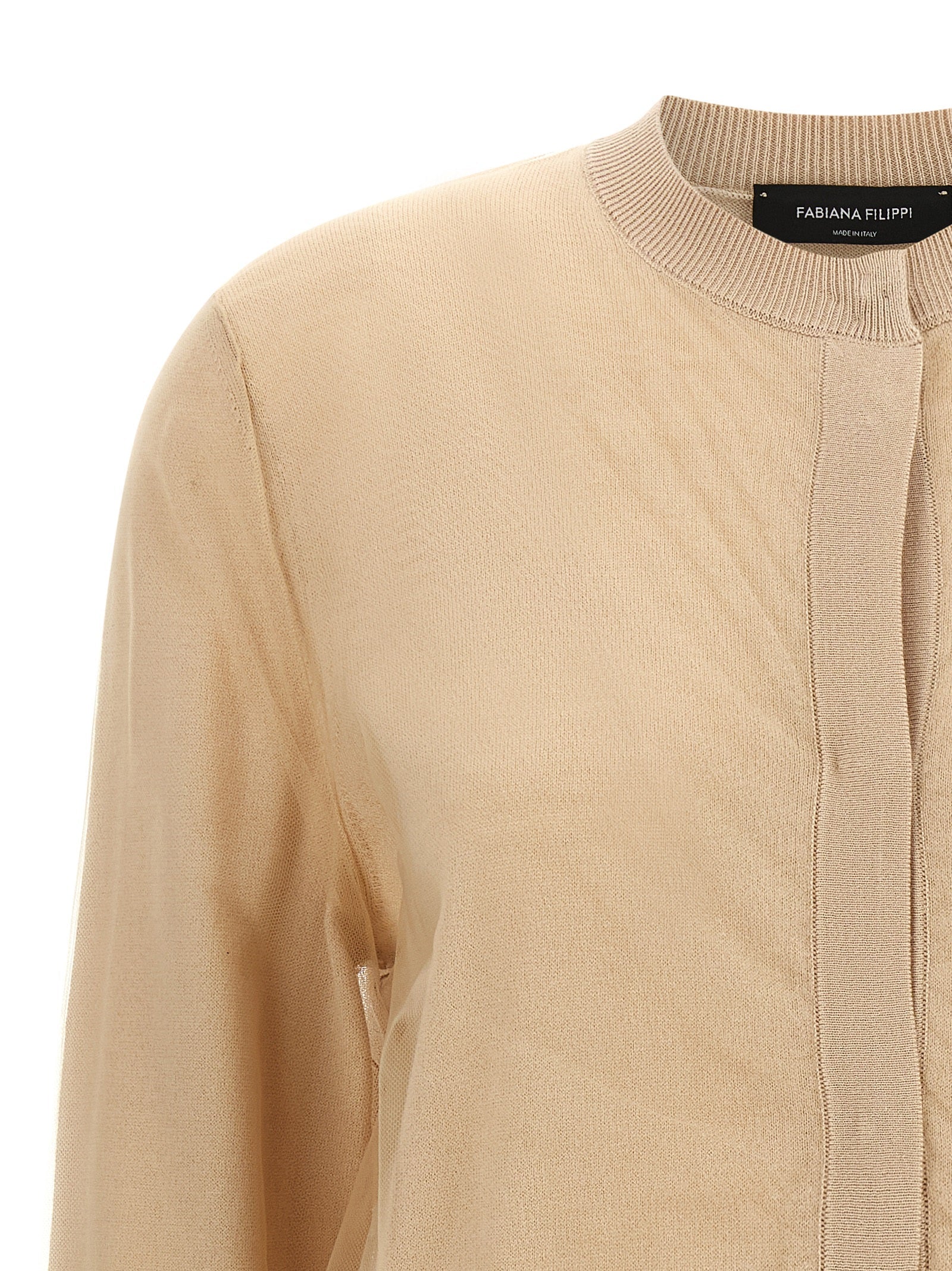 Fabiana Filippi Brown Virgin Wool Cardigan