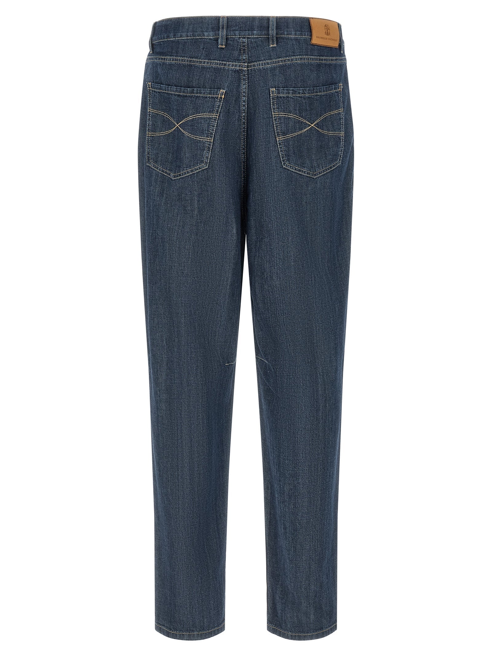 Brunello Cucinelli Blue Cotton Straight-Leg Jeans