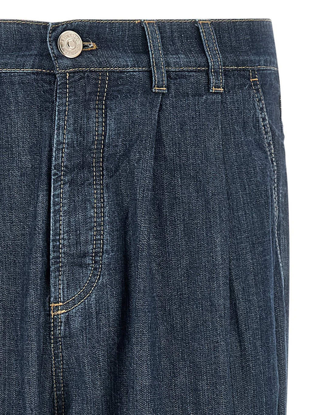 Brunello Cucinelli Blue Cotton Straight-Leg Jeans