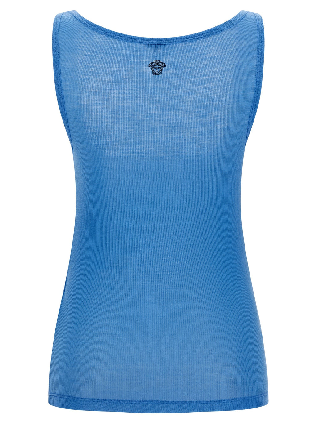 Versace Blue Virgin Wool Tank Tops