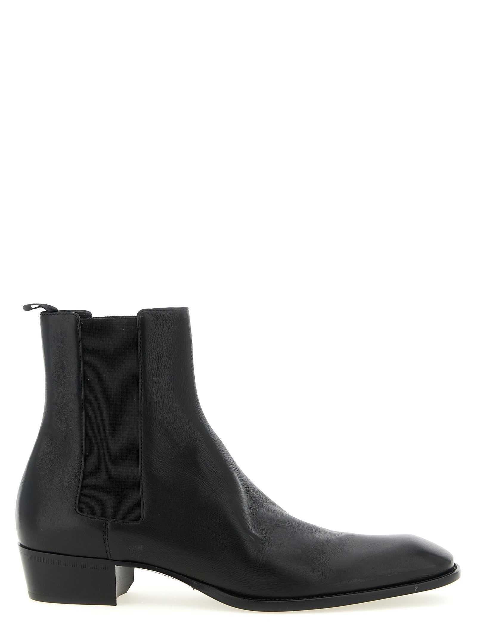 Saint Laurent Black Calfskin Chelsea Boots
