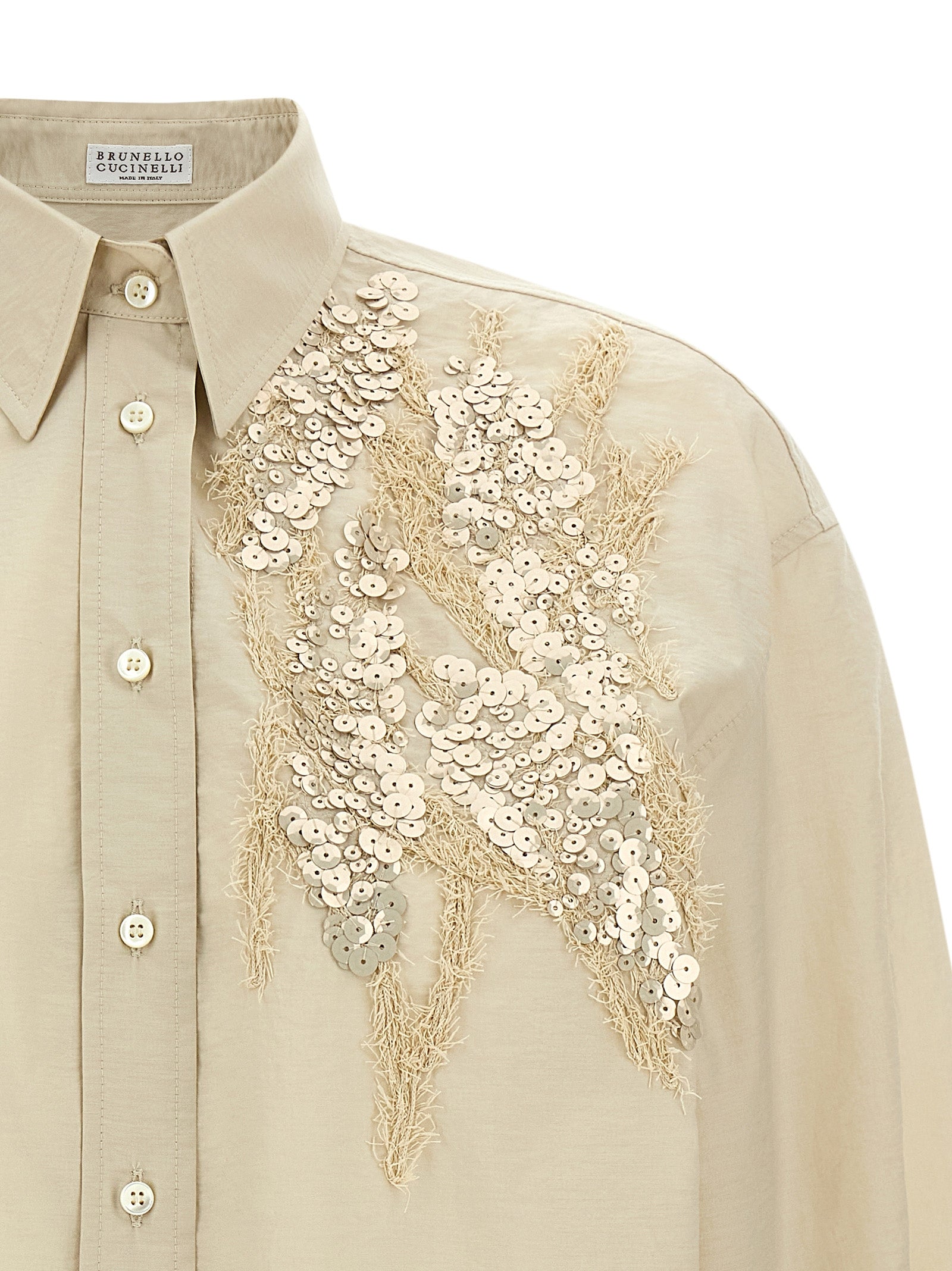 Brunello Cucinelli Beige Cotton Blouse