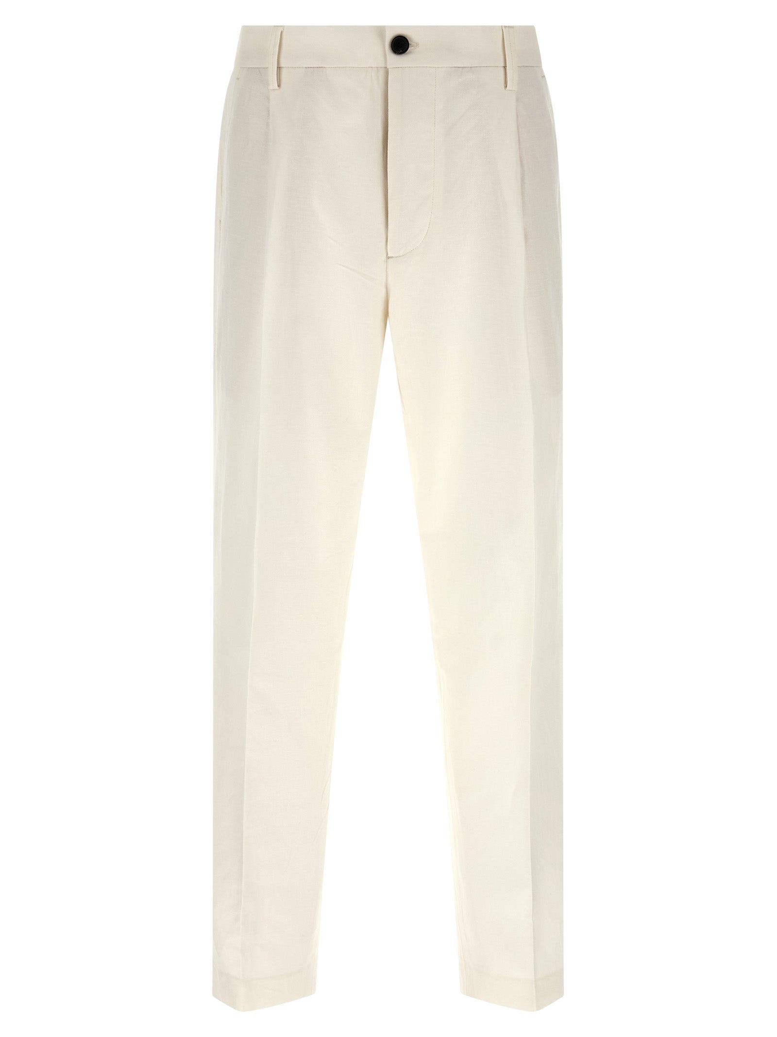 Department 5 White Cotton Casual Pants