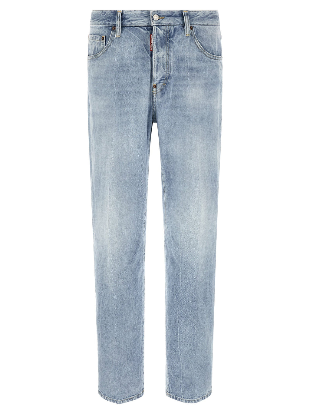 Dsquared² Blue Cotton Straight-Leg Jeans