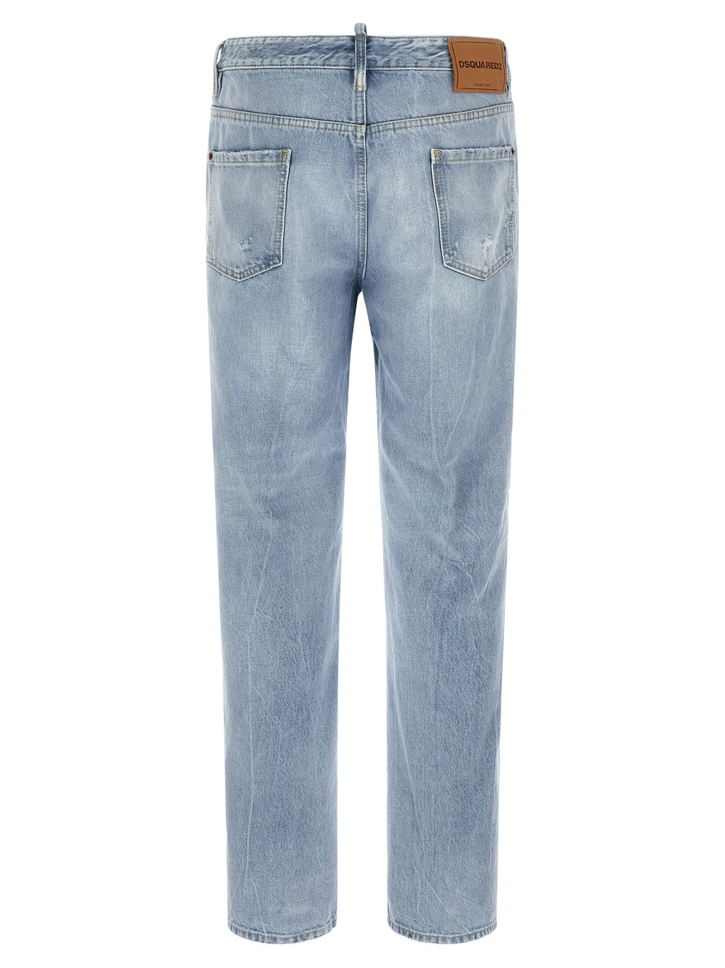 Dsquared² Blue Cotton Straight-Leg Jeans