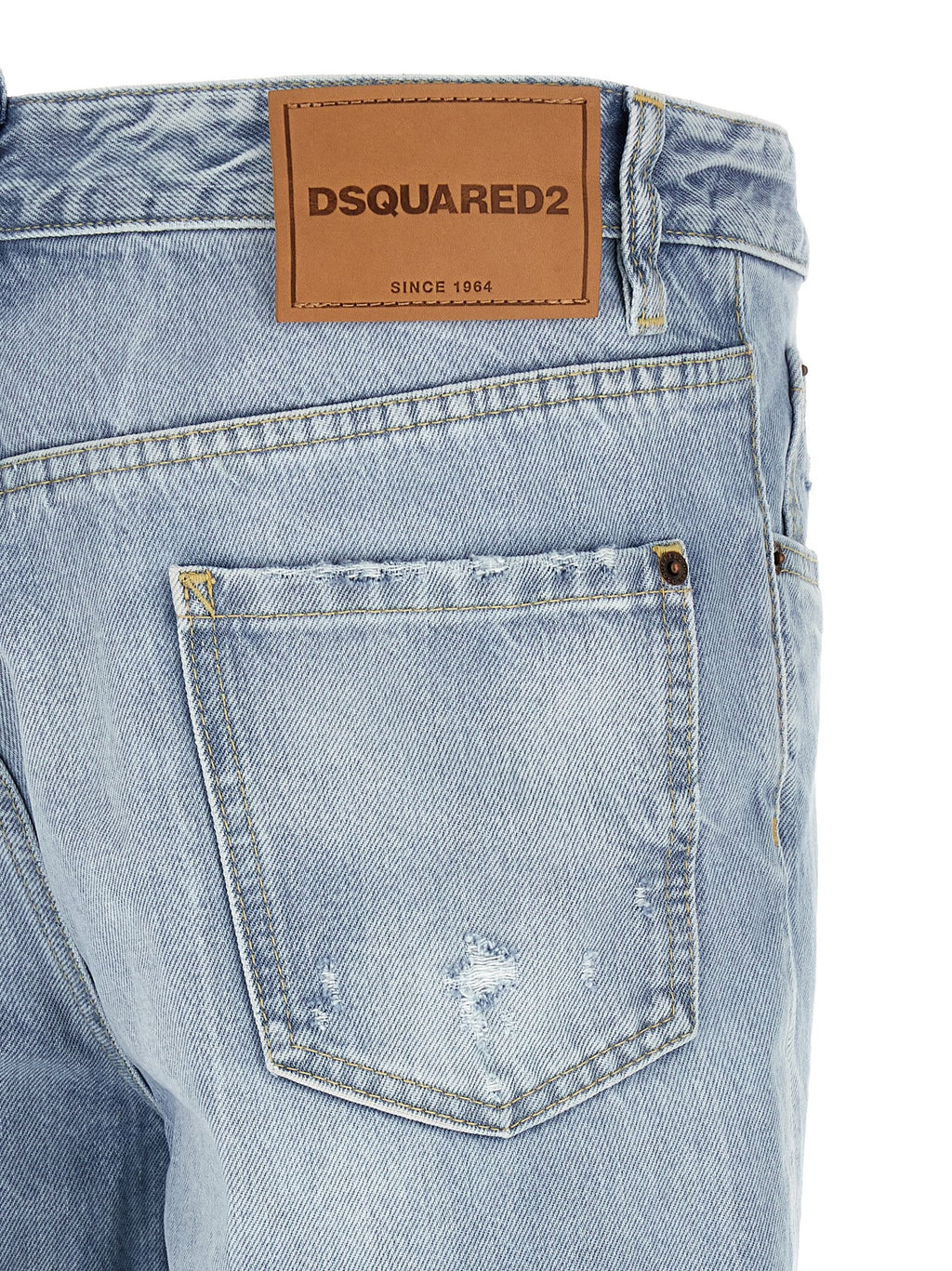 Dsquared² Blue Cotton Straight-Leg Jeans