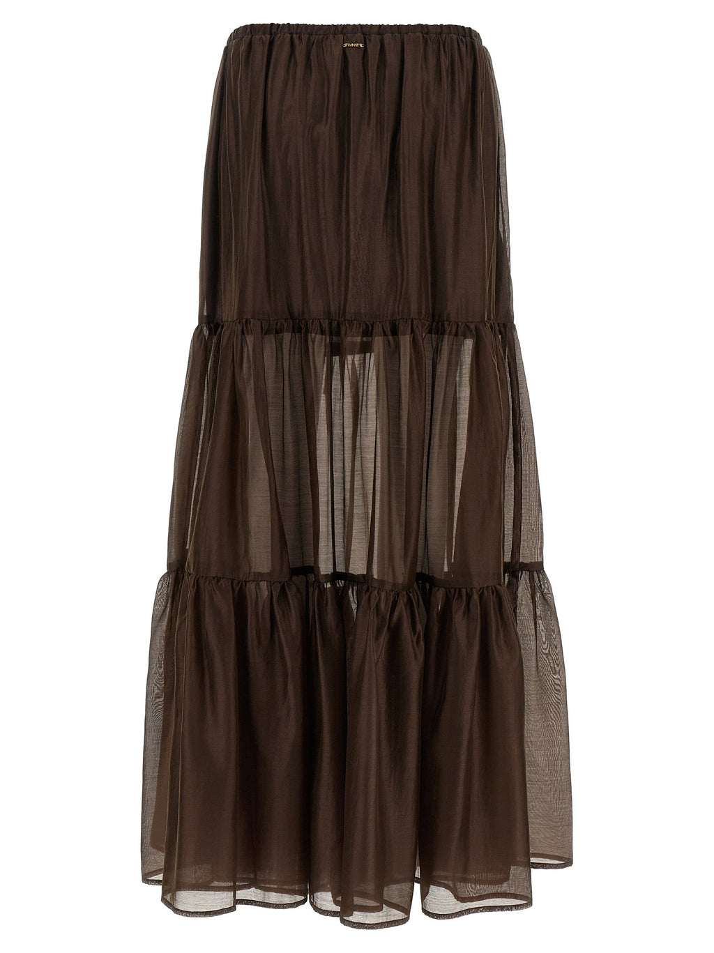 Twinset Brown Lycra Mini Skirt