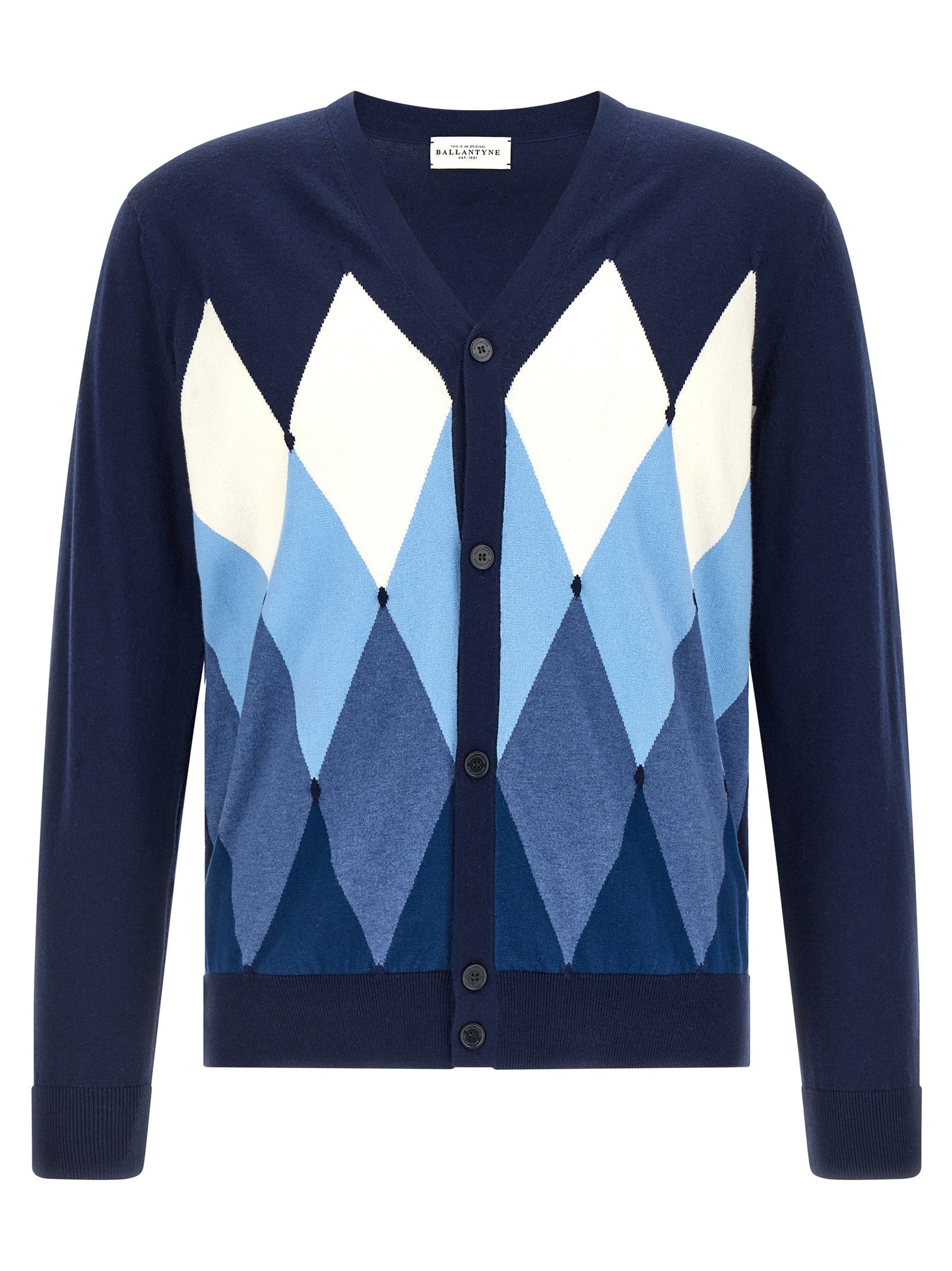 Ballantyne Blue Cotton Cardigan