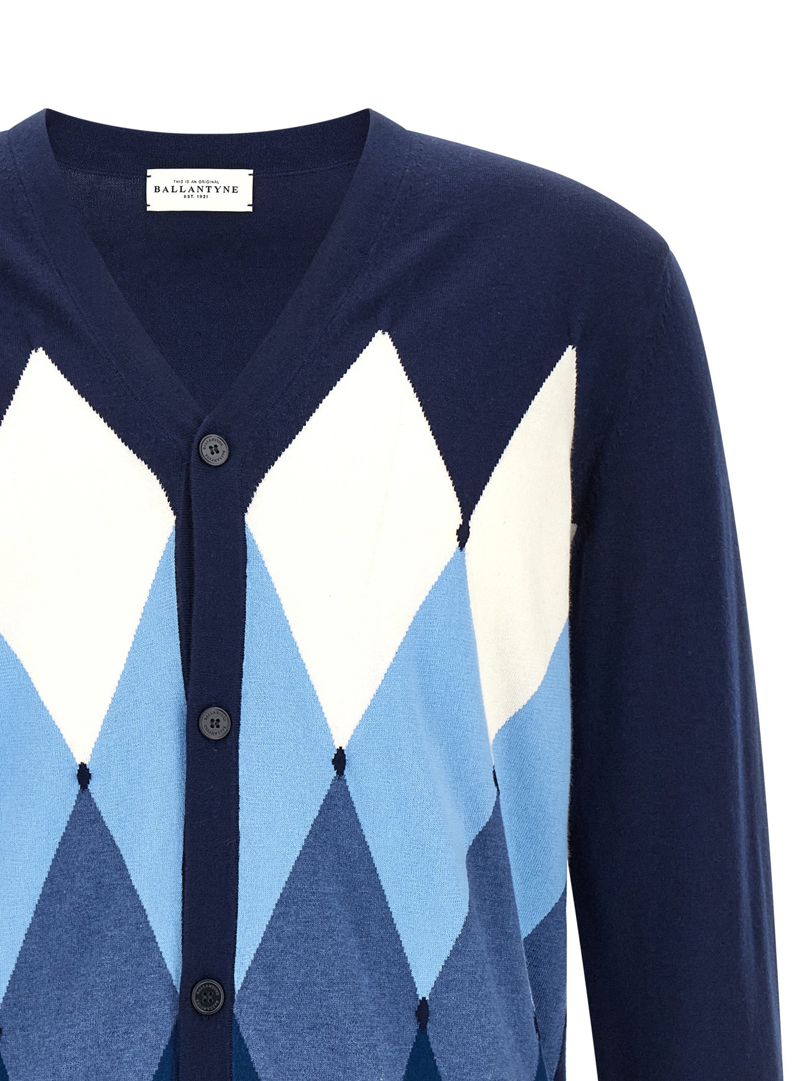 Ballantyne Blue Cotton Cardigan
