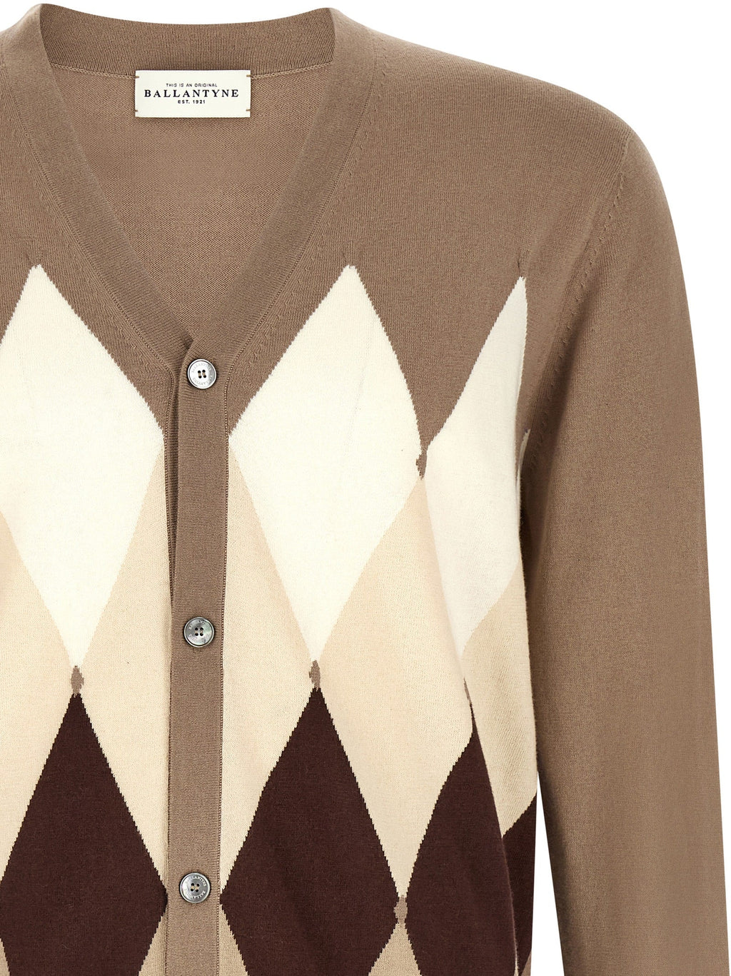 Ballantyne Brown Cotton Cardigan