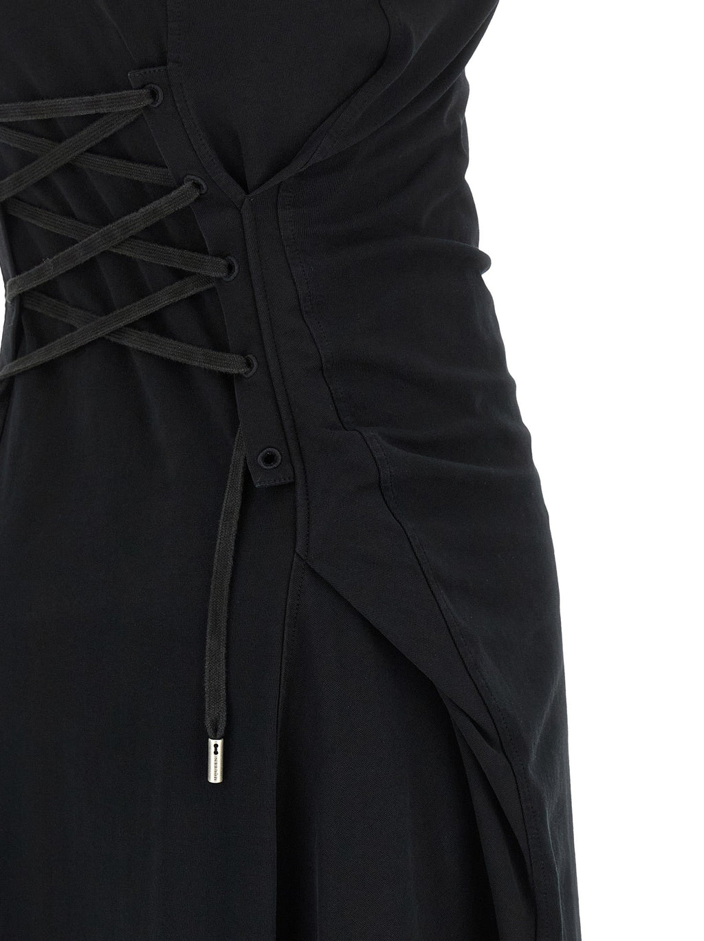 Alexander McQueen Black Cotton Long Dress